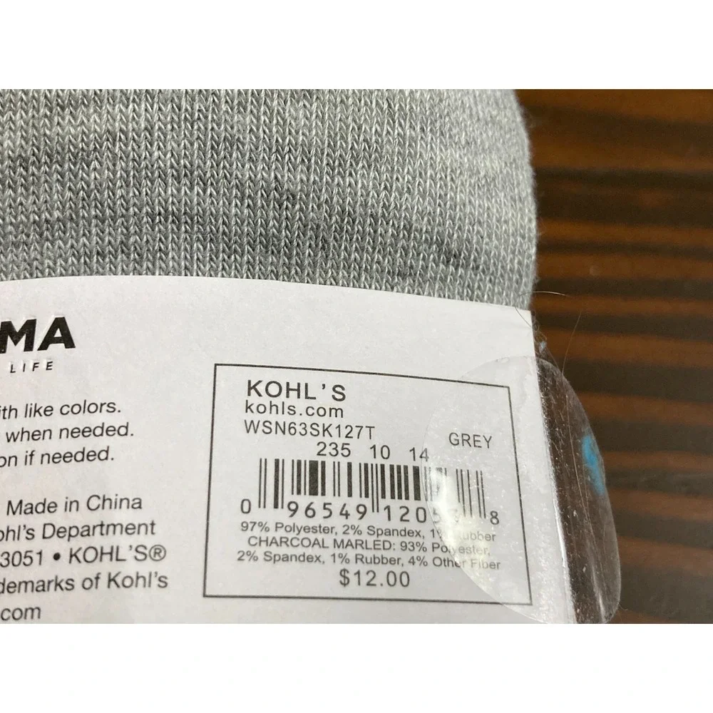 Sonoma The Everyday No Show 10 pack Gray NWT Sock Size‎ 9-11 Women